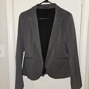 Express Women's Charcoal Blazer – Size 12 | Chic & Professional